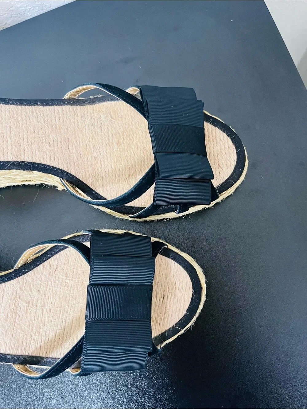 Ralph Lauren  Espadrille Wedge Sandals with Bow Accent , Size 9,5 .